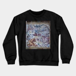 Medieval Wall Painting in St Michael and St Mary's Church Crewneck Sweatshirt